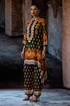 Shop_Rajdeep Ranawat_Emerald Green Silk Mandarin Collar Bethari Navya Tunic _Online_at_Aza_Fashions