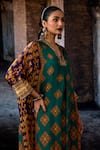 Buy_Rajdeep Ranawat_Multi Color Silk Split V-neck Bethari Banera Tunic _Online_at_Aza_Fashions