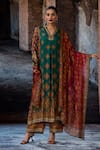 Rajdeep Ranawat_Multi Color Silk Split V-neck Bethari Banera Tunic _at_Aza_Fashions