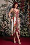 Buy_Rajdeep Ranawat_Off White Bemberg, Crepe V-neck Bethari Yaira Dress _at_Aza_Fashions