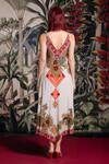 Shop_Rajdeep Ranawat_Off White Bemberg, Crepe V-neck Bethari Yaira Dress _at_Aza_Fashions