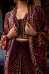 Rajdeep Ranawat_Purple Silk Open Neck Bethari Jannat Jacket _at_Aza_Fashions