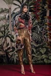 Buy_Rajdeep Ranawat_Gold Brocade Embroidery Bethari Inam Pant _at_Aza_Fashions