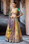 Rajdeep Ranawat_Multi Color Dupion, Lycra, Kota Doria Sequins, Bethari Leela Printed Skirt Set _Online_at_Aza_Fashions