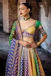 Shop_Rajdeep Ranawat_Multi Color Dupion, Lycra, Kota Doria Sequins, Bethari Leela Printed Skirt Set _Online_at_Aza_Fashions