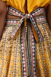 Shop_Rajdeep Ranawat_Yellow Dupion, Modal, Satin Mirrors, Zari Bethari Varsha Leela Skirt With Top 