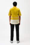 Shop Neora By Nehal Chopra Yellow Twill Pintuck Collared Shirt at Aza Fashions Shop_Neora By Nehal Chopra_Yellow Twill Pintuck Collared Shirt _at_Aza_Fashions