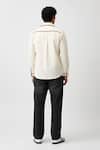 Shop_Neora By Nehal Chopra_Ivory Twill Stripe Pattern Flap Shirt _at_Aza_Fashions