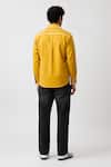 Shop_Neora By Nehal Chopra_Yellow Twill Collared Flap Shirt _at_Aza_Fashions