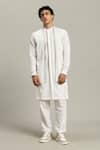 Studio Error_Off White Cotton Embroidery Double Layered Kurta _Online_at_Aza_Fashions