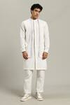 Buy_Studio Error_Off White Cotton Embroidery Double Layered Kurta _at_Aza_Fashions
