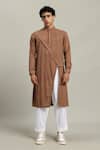 Buy_Studio Error_Rust Cotton Front Slit Cross Kurta 