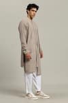 Buy_Studio Error_Gray Cotton Embroidery Layered Kurta _Online_at_Aza_Fashions