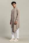 Buy_Studio Error_Gray Cotton Front Draped Kurta _Online_at_Aza_Fashions