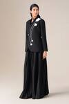 Ampm Black Wool Embroidery Collared Iver Floral Jacket at Aza Fashions Ampm_Black Wool Embroidery Collared Iver Floral Jacket _at_Aza_Fashions