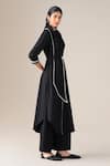 Buy_Ampm_Black Wool Piping Cowl Neck Rezan Draped Tunic And Palazzo Set _Online_at_Aza_Fashions