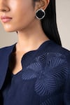 Shop_Ampm_Navy Wool Embroidery V-neck Arzu Resham Jacket _Online_at_Aza_Fashions