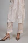 Buy_Mishru_Ivory Chanderi, Silk Embroidery, Sequins Split V-neck Noor Kurta And Pant Set 