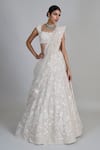 Shop_Mishru_Ivory Tulle, Organza Applique, Sequins, Beads Emma Embroidered Lehenga Set _Online_at_Aza_Fashions