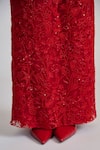 Buy_Mishru_Red Tulle Sequins, Embroidery, Beads Halter Neck Amira Top And Skirt Set 