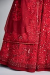 Shop_Mishru_Red Tulle, Organza Embroidery, Sequins, Mirrors Amara Floral Corset Lehenga Set _Online_at_Aza_Fashions