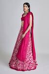Mishru_Fuchsia Tulle, Organza, Silk Sequins, Beads, Embroidery, Zari Celia Lehenga Set _Online_at_Aza_Fashions