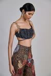 Shop_Mishru_Black Tulle, Organza Sequins, Embroidery, Metallic Dianthus Corset Sharara Set _Online_at_Aza_Fashions
