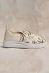 Around Always_Beige Kanan Beaded Floral Embroidered Sneakers _Online_at_Aza_Fashions