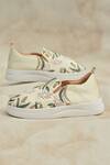 Shop_Around Always_Beige Kanan Beaded Floral Embroidered Sneakers _at_Aza_Fashions