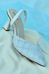 Buy_Around Always_Blue Pearls Frost Embellished Pleated Heels _at_Aza_Fashions
