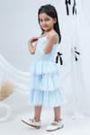 Buy_Lil Drama_Sky Blue Net, Polyester Sequins, Glitter Layered Embroidered Dress With Shrug _Online_at_Aza_Fashions