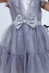 Shop_Lil Drama_Gray Net, Polyester Bows, Glitter, Ribbons Sleeveless Tiered Dress 