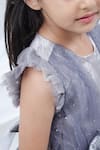 Lil Drama_Gray Net, Polyester Bows, Glitter, Ribbons Sleeveless Tiered Dress _Online
