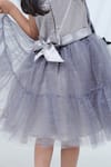 Buy_Lil Drama_Gray Net, Polyester Bows, Glitter, Ribbons Sleeveless Tiered Dress _Online