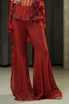 Muskan Aggarwal_Red Net, Organza Sequins, Beads, Scarlete Embroidered Corset Palazzo Set _Online_at_Aza_Fashions