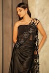 Shop Muskan Aggarwal Black Satin, Silk Embroidery, Crystals, Beads, Cut Noir Dori And Saree Gown Online at Aza Fashions Shop_Muskan Aggarwal_Black Satin, Silk Embroidery, Crystals, Beads, Cut Noir Dori And Saree Gown _Online_at_Aza_Fashions