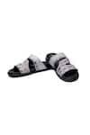 Buy_Shutiq_Black Crocodile Texture Leather S Slides _at_Aza_Fashions
