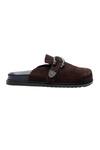 Shutiq_Brown Buckles Knight Suede Slip On Mules _Online_at_Aza_Fashions