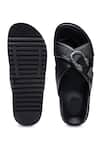Shop_Shutiq_Black Buckles Knight Criss Cross Strap Slides _at_Aza_Fashions