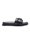 Shutiq_Black Knight Criss Cross Strap Slides _Online_at_Aza_Fashions