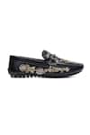 Shutiq_Black Aurum Floral Embroidered Loafers _Online_at_Aza_Fashions