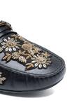 Shop_Shutiq_Black Aurum Floral Embroidered Loafers _Online_at_Aza_Fashions