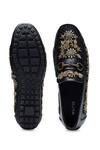 Shop_Shutiq_Black Aurum Floral Embroidered Loafers _at_Aza_Fashions