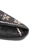 Buy_Shutiq_Black Mirrors, Studs Avsar Velvet Geometric Embellished Sandals _Online_at_Aza_Fashions
