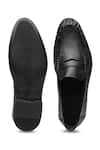 Shop_Shutiq_Black Phillos Textured Leather Penny Loafers _at_Aza_Fashions
