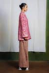 Siddhartha Bansal_Pink Silk, Cotton Embroidery V-neck Farah Embllished Kurta And Pant Set _Online_at_Aza_Fashions
