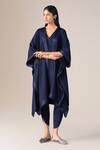 Buy_Ampm_Navy V-neck Adarah Resham Bordered Cape _at_Aza_Fashions