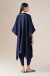 Shop_Ampm_Navy V-neck Adarah Resham Bordered Cape _at_Aza_Fashions