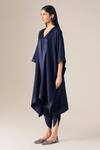 Buy_Ampm_Navy V-neck Adarah Resham Bordered Cape _Online_at_Aza_Fashions