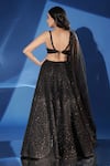 Archana Kochhar_Black Net Sequins, Embroidery, Metallic Thread Sweetheart Midnight Lehenga Set _Online_at_Aza_Fashions